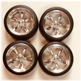 Chrome T Wheels Set (1/24 scale)