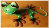 Vibrant Gecko Metal Garden Statue