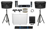 Ultimate Sound System Bundle with Speakers, Subwoofer, Amplifier, Facade, Stands, Cables, and