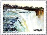 Zambian Lumangwe Waterfalls Stamp (1993)