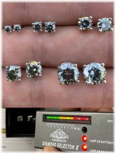 Blue Gray Moissanite Stud Earrings