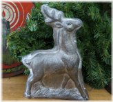 Rustic Tin Reindeer Chocolate Mold Figurine