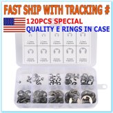 Precision Fastening Set - Stainless Steel Retaining Rings Assortment (1.5mm to 10mm) - 120 Pieces