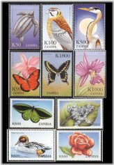 Zambian Wildlife and Flora Stamp Set