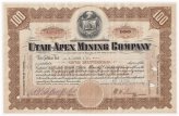 Utah-Apex Mining Company Stock Certificate (Maine)