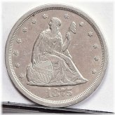 1875-S Ch AU Details Twenty Cent Piece