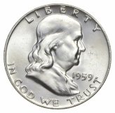 1959 D Franklin Half Dollar Gem BU