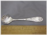 Victorian Bright Cut Engraved Pattern Salt Spoon by Collins