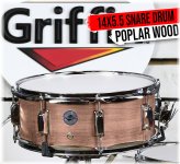 Oak Poplar Snare Drum Kit - 14" x 5.5 with Griffin Head Key Set