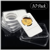 JFK Half Dollar Coin Display Set: 10 Slab Storage Cases with Stands