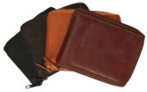 Leather Zip-Around Bifold Wallet