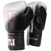 Platinum Power Hook and Loop Boxing Gloves - Black/Silver