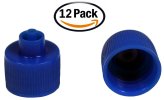 Blue Plastic Bottle Caps, 12 Pack, Compatible with 1, 2, and 4 oz Bottles