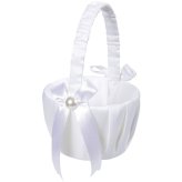 Pearl Satin Flower Basket