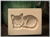 Wooden Kitty Cat Springerle Cookie Mold