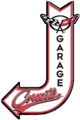 Classic Corvette Emblem Metal Tin Sign