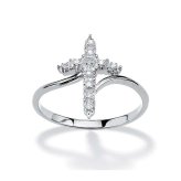 Silver Cross Sparkle Ring