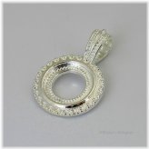 Silver Rope Cabochon Pendant Frame