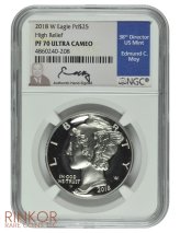 Palladium Eagle High Relief 1oz - 2018-W NGC PF 70