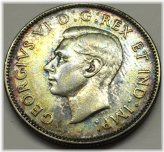 Canadian Silver Maple Leaf Quarter from 1947