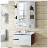 Reflective White Wall Cabinet with Mirror for Bathroom Essentials