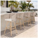 Wicker Patio Barstool Set