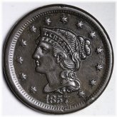 Choice AU+/UNC 1857 Braided Hair Large Cent - E241 ANDG