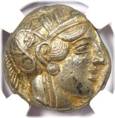 Athenian Owl Tetradrachm 440-404 BC - Certified NGC XF Test Cut