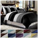 Striped Pleated Bedding Set by Chezmoi Collection