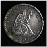 1875-S Choice AU+/UNC Twenty Cent Piece