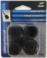 Rubber Leg Tips, Black, 4-Pack