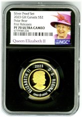 Gilded Silver Proof Toonie with Queen Elizabeth II Reign (2023) - NGC PF70