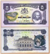 Wildlife and Historical Figures of Tasmania: $1 Private Issue Paper Money 2017 UNC