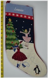 Frosty Skaters Needlepoint Stocking