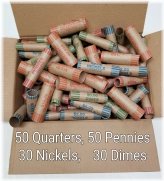 Assorted Preformed Coin Wrappers - 160 Rolls