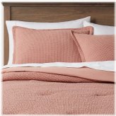 Cozy Blush Waffle Weave Bedding Set