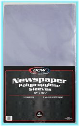 Clear Poly Newspaper Sleeves - 12"x16" (Pack of 10)