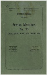 Sewing Machine Owner's Guide: Singer No. 99 Oscillating Hook Edition