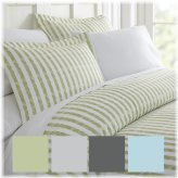 Gray Striped Puffed Duvet Set