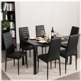 Black Metal Leg Dining Chair Set