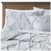 Pale Gray Pinch Pleat Bedding Set