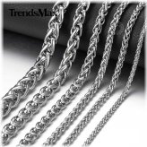 Silver Wheat Braided Chain Necklace