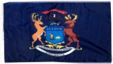 Michigan State Flag - 3 x 5 Feet with Brass Grommets