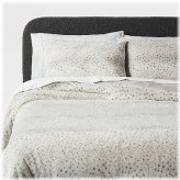 Luxe Faux Fur Snow Leopard Comforter Set