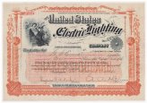 Electric Lighting Company Stock Certificate - 1894 West Virginia
