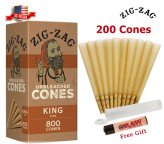 Natural King Size Paper Cones & Clipper Lighter Set