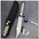 Vanguard Defender Fixed Blade Knife with Sheath - 9.5 inch Tactical Hunting and Survival Tool