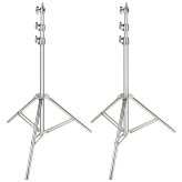 Silver Steel Studio Light Support Set