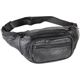 Black Leather Hip Bag