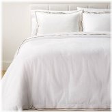 White/Camel Flange Merrow Comforter & Sham Set